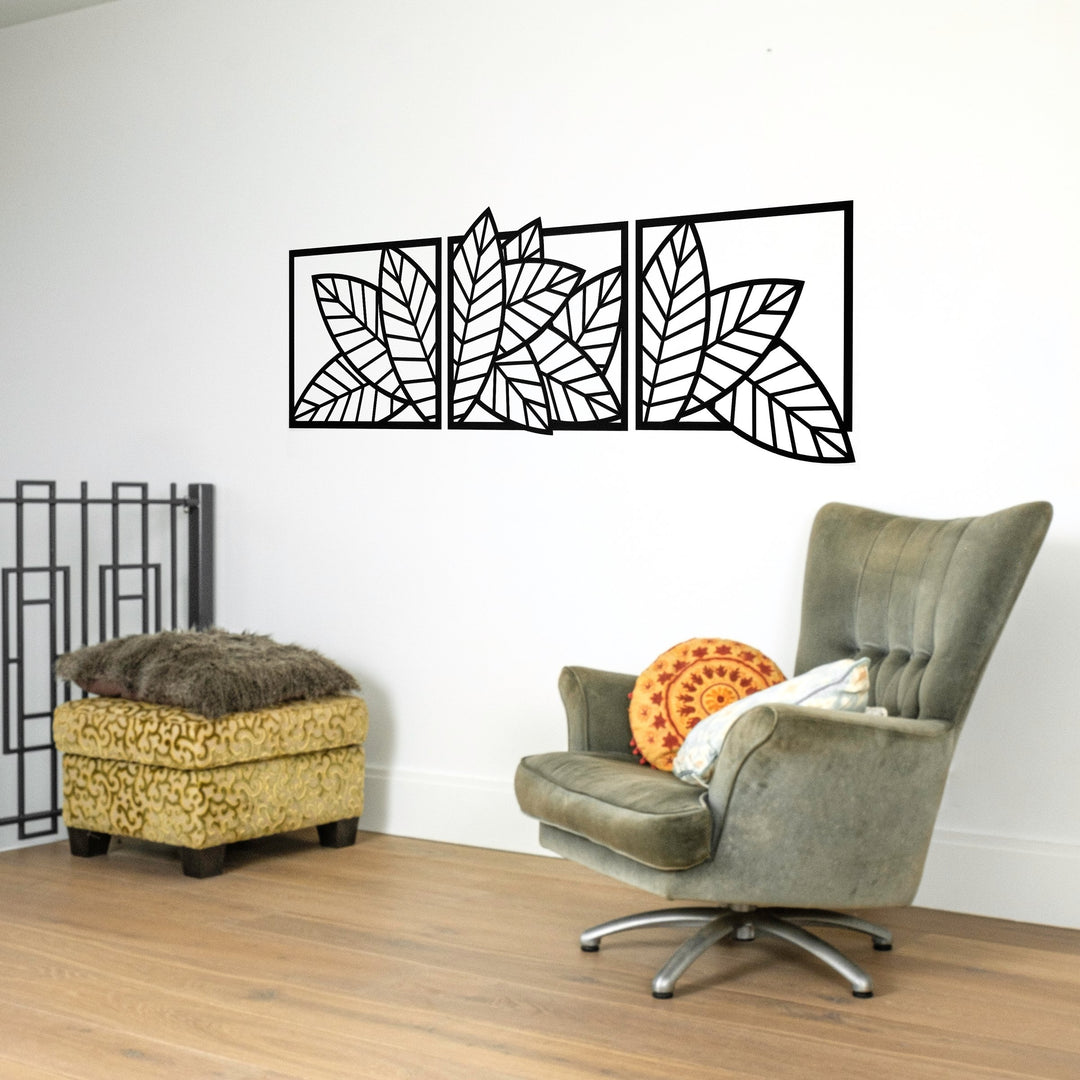 Houten bladeren wanddecoratie - Het Laser Lokaal