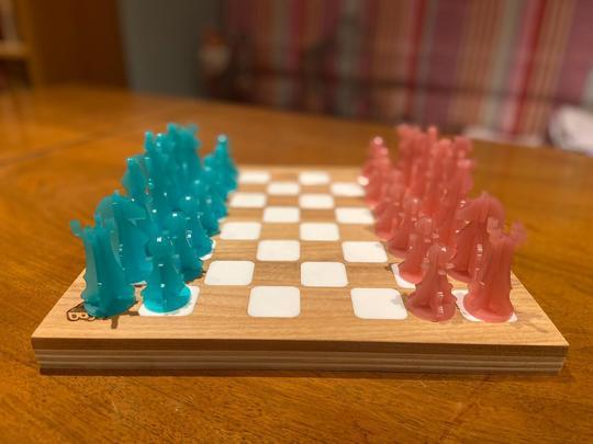 Laser-cut chessboard