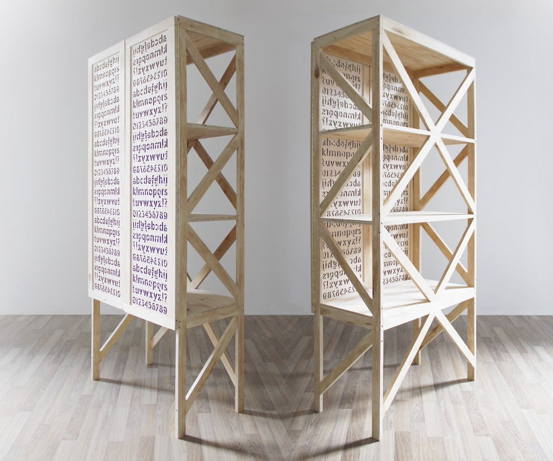 Typografie kast - Het Laser Lokaal