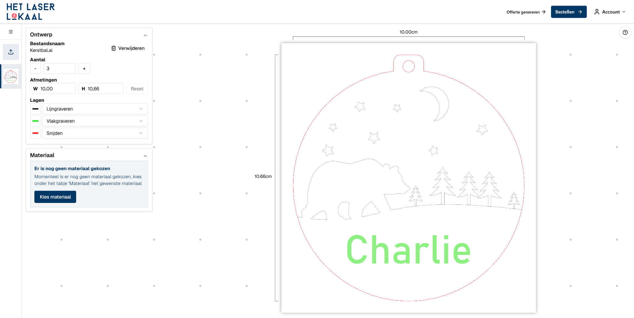 Assignment of cutting, line engraving, and area engraving per line color