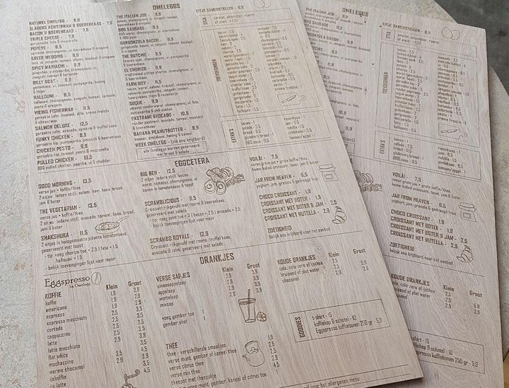 Lasersnijden en graveren in de horeca - Het Laser Lokaal