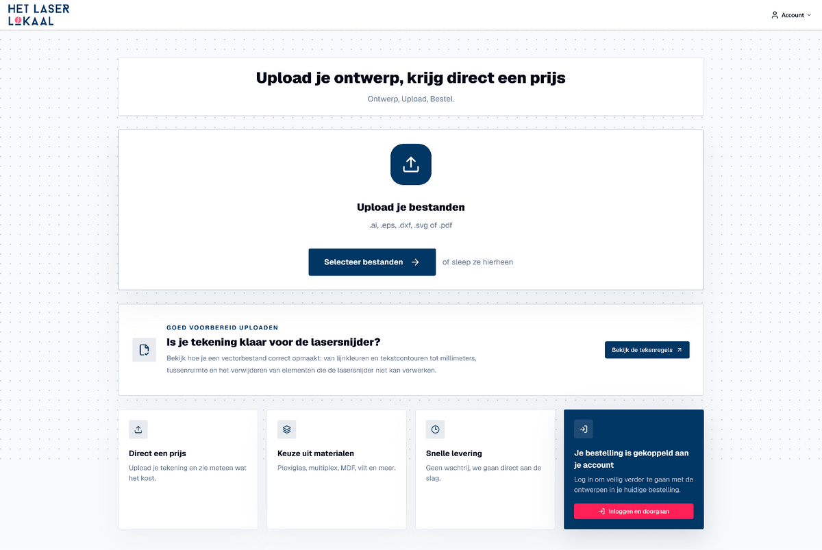 Ons nieuwe portaal is live, met meer materiaalkeuze - Het Laser Lokaal