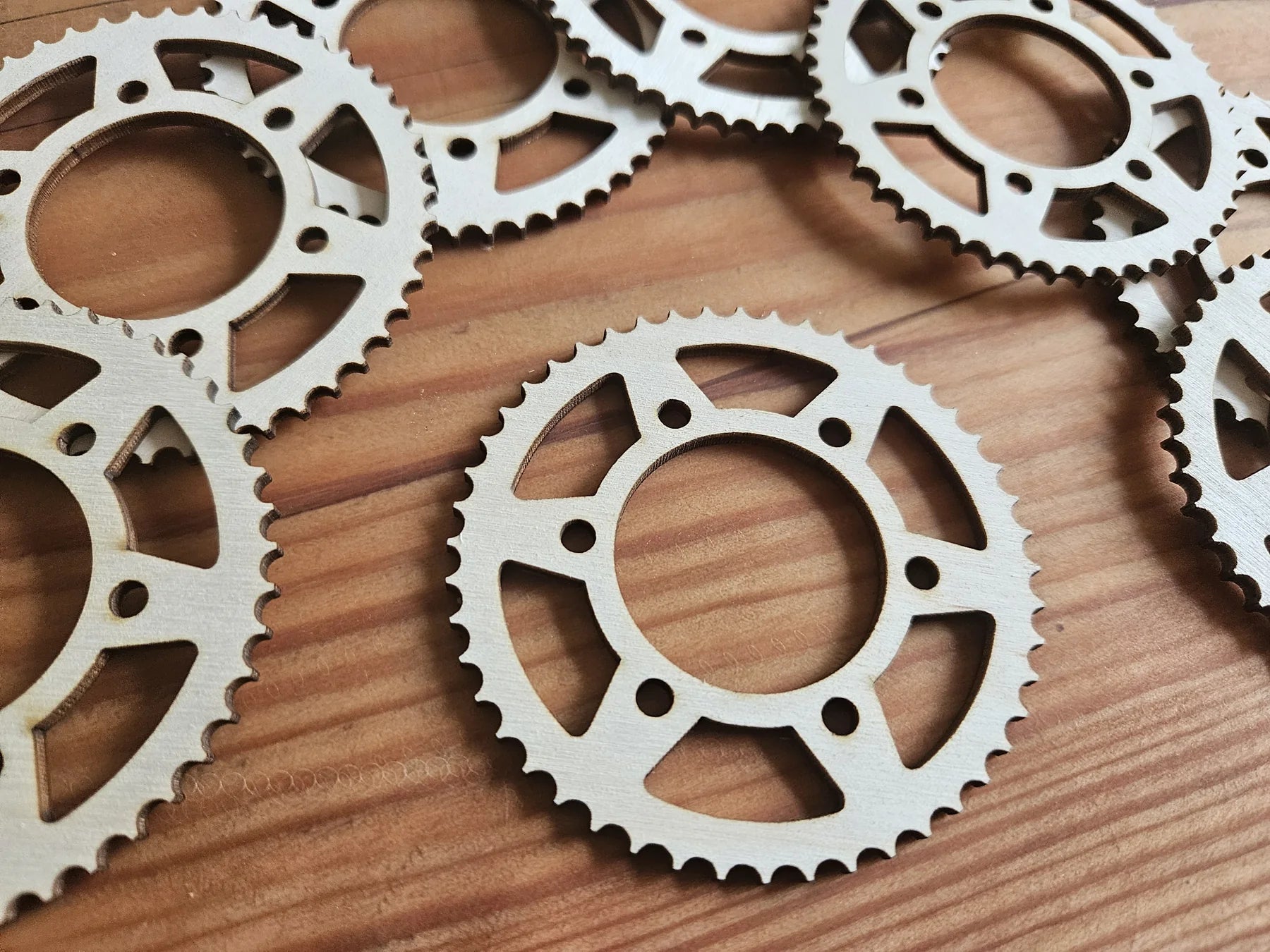 A small set of precisely laser-cut technical gears